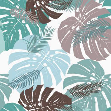 Beautifil palmiye ağacı yaprak siluet Dikişsiz desen arka plan