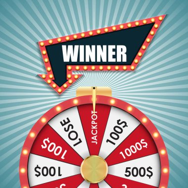 Çarkıfelek, Şanslı arka plan. Vektör İllüstrasyonu