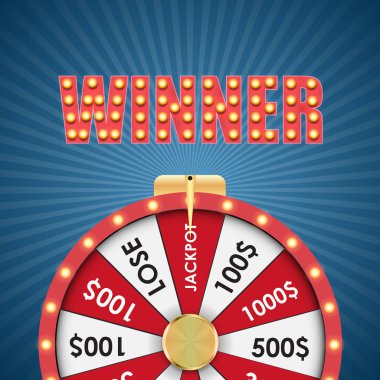 Çarkıfelek, Şanslı arka plan. Vektör İllüstrasyonu