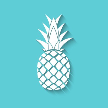 Tropik meyve Ananas simge sembolü tasarım. Vektör İllüstrasyonu
