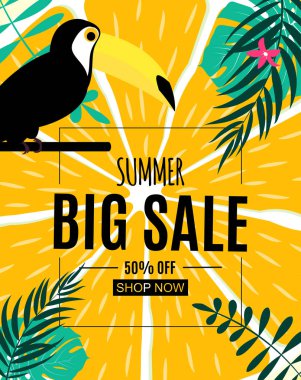 Soyut Yaz Satışı Arkaplanı. Vektör İllüstrasyonu