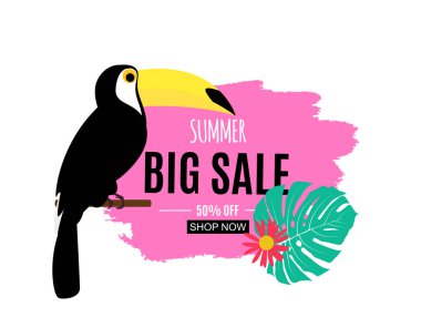 Soyut Yaz Satışı Arkaplanı. Vektör İllüstrasyonu