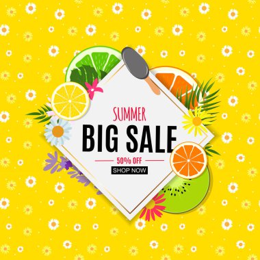 Soyut Yaz Satışı Arkaplanı. Vektör İllüstrasyonu