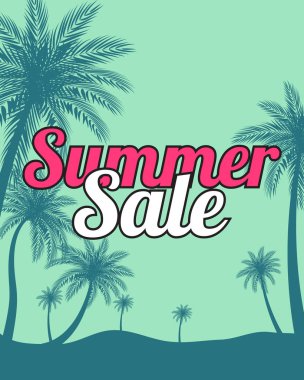Soyut Yaz Satışı Arkaplanı. Vektör İllüstrasyonu