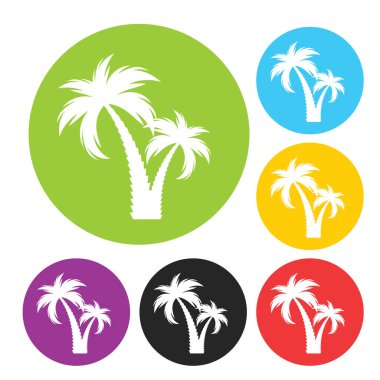 Basit palmiye ağacı silueti. Vektör çizimi