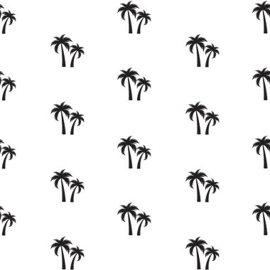Beautifil Palmiye Ağacı Siluet Dikişsiz Desen Arka Plan Vektör İllüstrasyon