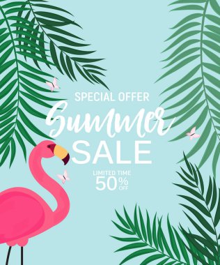 Soyut Yaz Satışı Arkaplanı. Vektör İllüstrasyonu