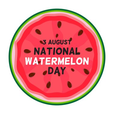 Ağustos, 3 Karpuz gün arka plan, vektör illüstrasyon