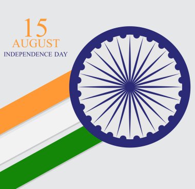 15 Ağustos Hindistan Bağımsızlık Günü kutlama arka plan. Vektör İllüstrasyonu