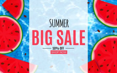 Soyut Yaz Satışı Arkaplanı. Vektör İllüstrasyonu