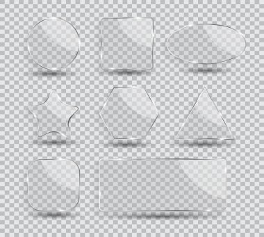 Cam Saydamlık Çerçeve Toplama Seti Vektör İllüstrasyon