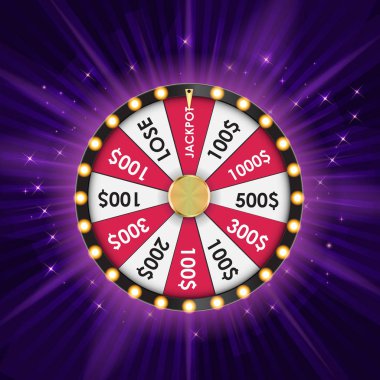 Çarkıfelek, şanslı simgesi. Vektör çizim