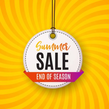 Soyut Yaz Satışı Arkaplanı. Vektör İllüstrasyonu