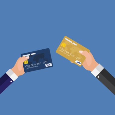 Kredi kartı durumu yükseltme konsepti. Vektör Illustration