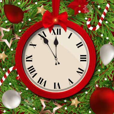 Merry Christmas ve yeni yıl arka plan. Vektör çizim