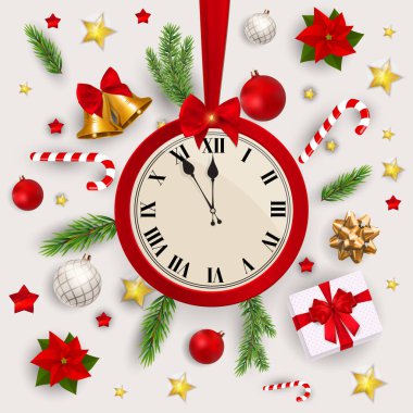 Merry Christmas ve yeni yıl arka plan. Vektör çizim