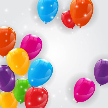 Renk Parlak Helyum Balonlar Arka Plan Grubu. Ballo Seti
