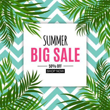 Soyut Yaz Satışı Arkaplanı. Vektör İllüstrasyonu