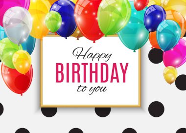 Renk Parlak Helyum Balonlar Arka Plan Grubu. Doğum günü, yıldönümü, Kutlama Partisi Süslemeleri için Balon Seti. Vektör İllüstrasyonu