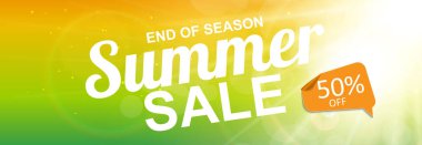 Soyut Yaz Satışı Arkaplanı. Vektör İllüstrasyonu