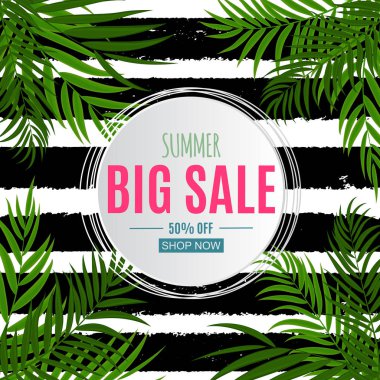 Soyut Yaz Satışı Arkaplanı. Vektör İllüstrasyonu