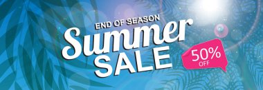 Soyut Yaz Satışı Arkaplanı. Vektör İllüstrasyonu