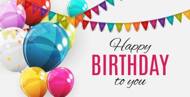 Renk Parlak Helyum Balonlar Arka Plan Grubu. Doğum günü, yıldönümü, Kutlama Partisi Süslemeleri için Balon Seti. Vektör İllüstrasyonu