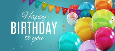 Renk Parlak Helyum Balonlar Arka Plan Grubu. Doğum günü, yıldönümü, Kutlama Partisi Süslemeleri için Balon Seti. Vektör İllüstrasyonu