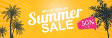 Soyut Yaz Satışı Arkaplanı. Vektör İllüstrasyonu