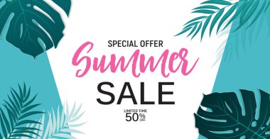 Soyut Yaz Satışı Arkaplanı. Vektör İllüstrasyonu