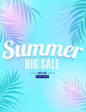 Soyut Yaz Satışı Arkaplanı. Vektör İllüstrasyonu