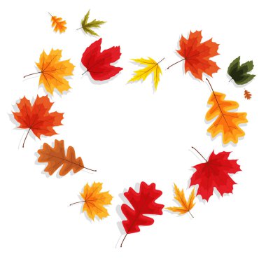 Sonbahar Doğal Yaprakları Arka Plan. Vektör İllüstrasyonu