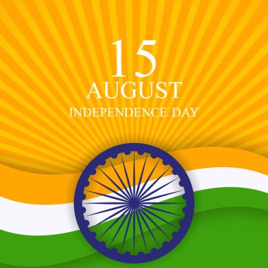 15 Ağustos Hindistan Bağımsızlık Günü kutlama arka plan. Vektör İllüstrasyonu