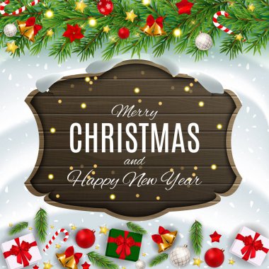 Mutlu Noeller ve Mutlu Yıllar posterleri. Vektör çizimi