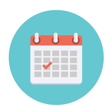 Tarihleri düz simgesi. Vektör çizim