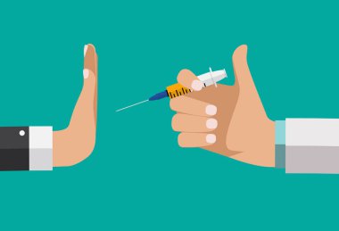 Aşı kavramını reddediyor. Doktor el ilaçlar verir, bu