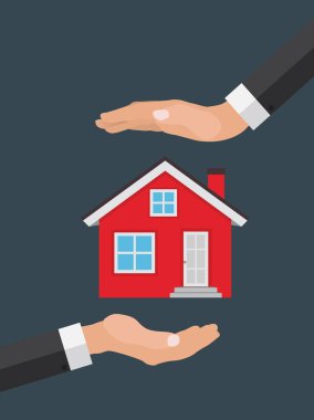 Emlak konsepti. Ev posteri al. Vektör İllüstrasyonu