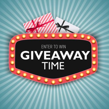 Kazanmak için girin. Hediye zamanı. Vektör Illustration EPS10