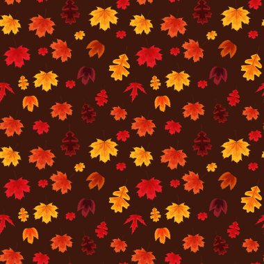 Güz Yaprakları Kusursuz Kalıp Arkaplan Vektör Resimleri Bölüm 10