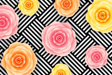 Gerçekçi Vektör Resimleri Renkli Çiçek Geometrik Arkaplanı. EPS10