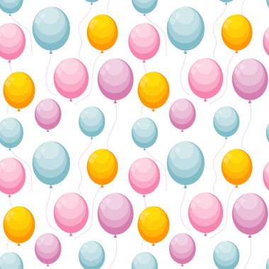 Balon Kusursuz Desenli Arkaplan. Vektör Illustration EPS10