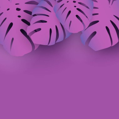 Monstera Palm modaya uygun bir arka plan bıraktı. Vektör çizimi. EPS10