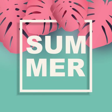 Tropik Doğal Palmiye Yaz Arkaplanı. Vektör Illustration EPS10