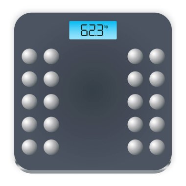 İnsan ağırlığını ölçmek için elektronik zemin ölçekleme simgesi. Vektör Illustration EPS10