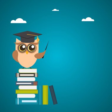 Baykuş Öğretmenlik Konsepti Şablonu. Vektör Illustration EPS10