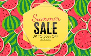 Karpuzlu yaz indirimi. Vektör Illustration EPS10