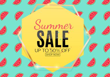 Karpuzlu yaz indirimi. Vektör Illustration EPS10