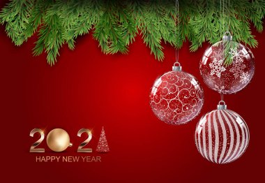 2021 Mutlu Yıllar Tatil Geçmişi. Vektör Illustration EPS10