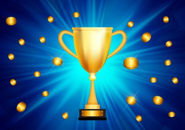 Şampiyon Altın Kupalı Arkaplan. Vektör Illustration EPS10