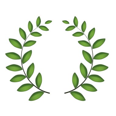 Laurel çelengi beyaz arka planda izole edilmiş. Vektör Illustration EPS10